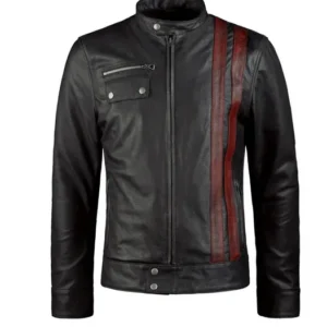 Mens Moto Fashion Riding Vintage Black Biker Leather Jacket