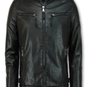 Cafe Racer Biker Leather Jacket