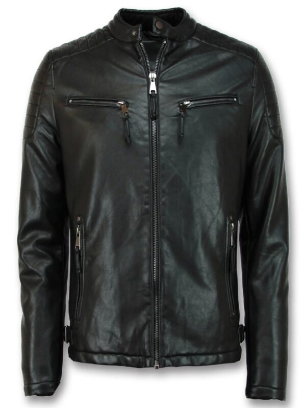 Cafe Racer Biker Leather Jacket