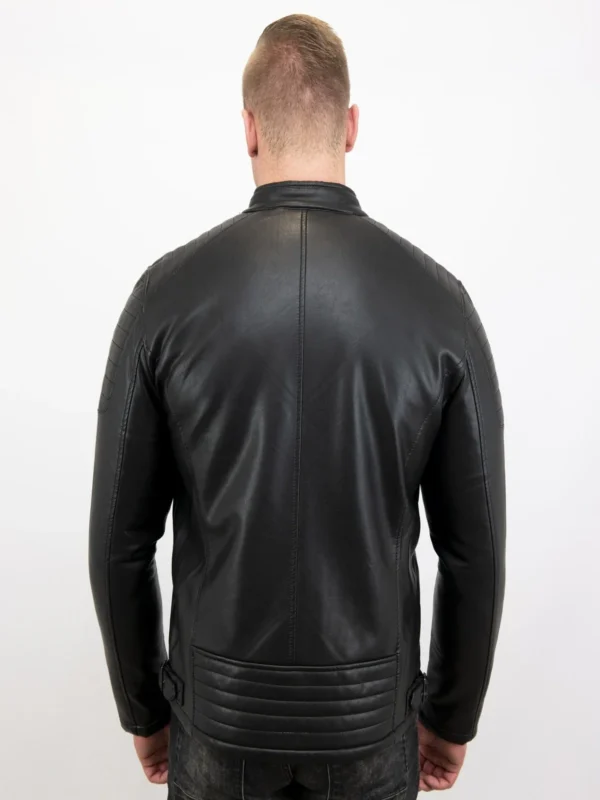 Cafe Racer Biker Leather Jacket - Image 2