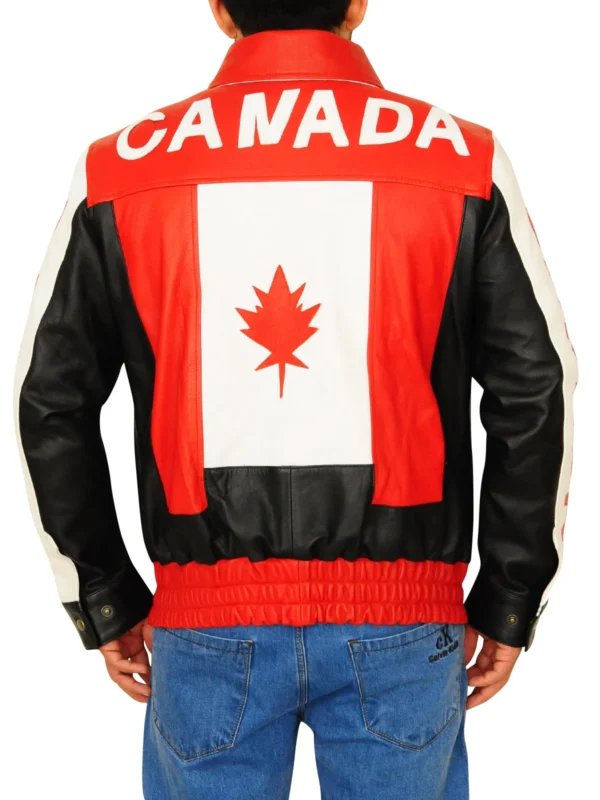 Canada Flag Leather Jacket - Image 2