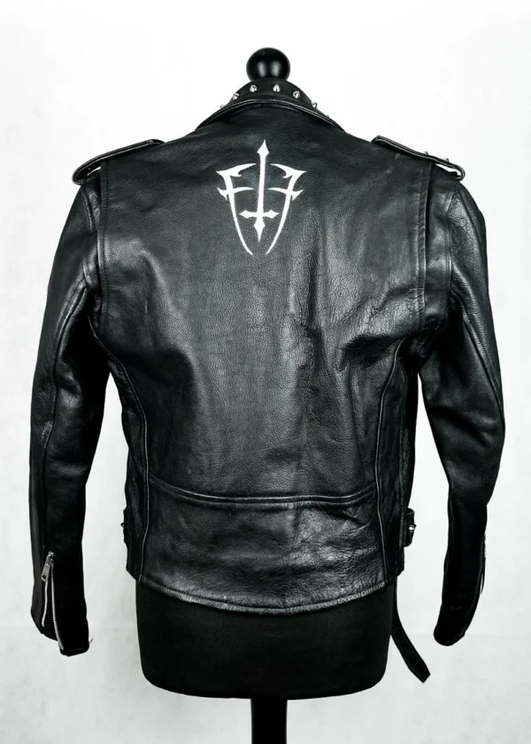 Custom Vintage Studded Leather Jacket - Image 2