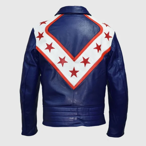 Evel Knievel Royal Blue Wembley Tribute Pure Leather Jacket - Image 2