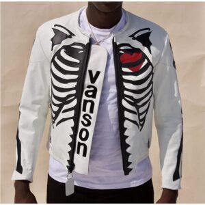 FG X VANSON LEATHERS SKELETON JACKET | WHITE