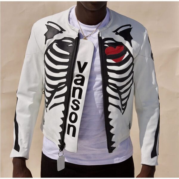 FG X VANSON LEATHERS SKELETON JACKET | WHITE