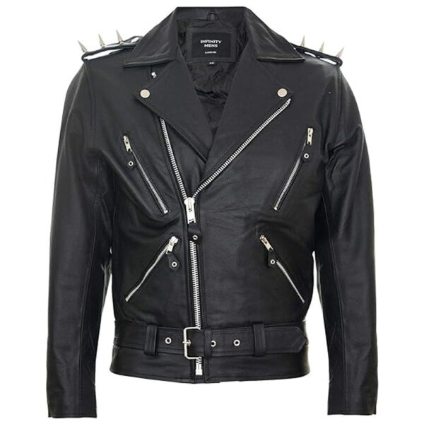 Fringe Hide Leather Brando Tasseled Motorcycle Jacket Retro Biker