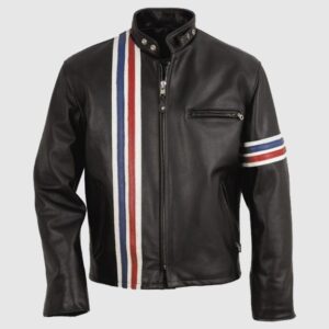 Handmade Men Leather Jacket Easy Rider Motorcycle Leather Jacket