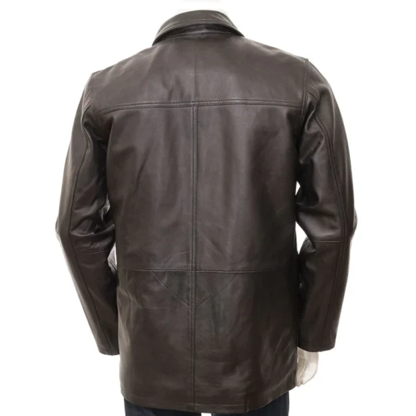 Men Black Biker Leather jacket - Image 2