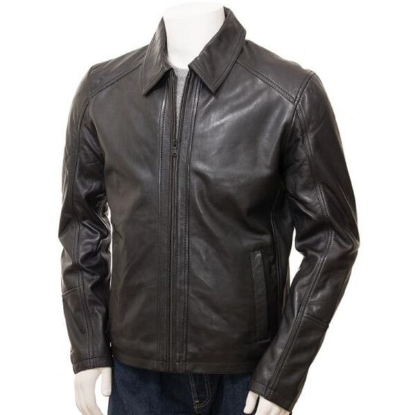 Men Black Fashion Leather Jacket