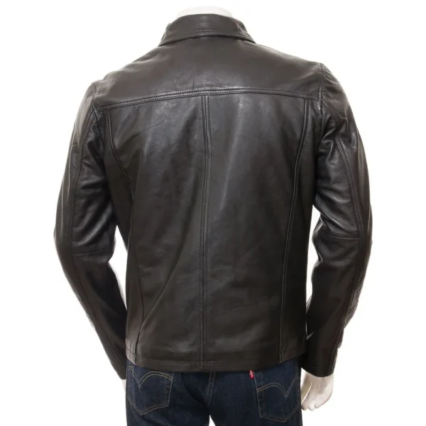 Men Black Fashion Leather Jacket - Image 2