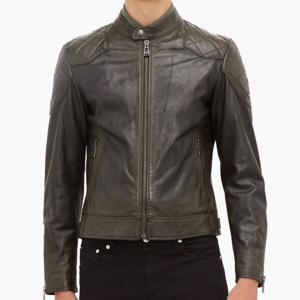 Men Stylish Brown Leather Jacket