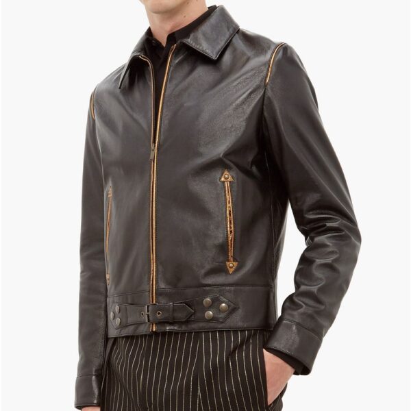 Men Traditional Black Leather Jacket