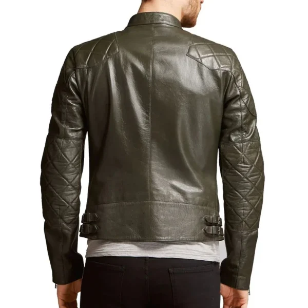 Men Vintage Waxed Biker Fashion Leather Jacket - Image 2