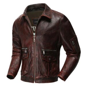 Mens Air Force Flight Genuine Leather Bomber Jacket