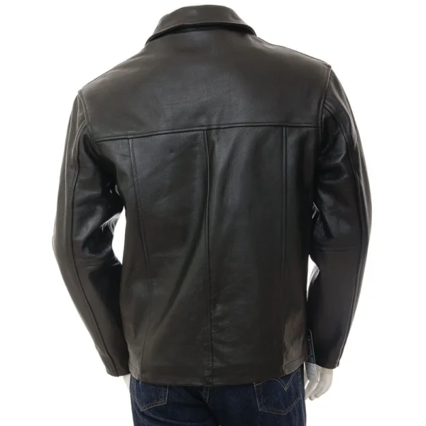 Mens Cow Leather Harrington Jacket - Image 2