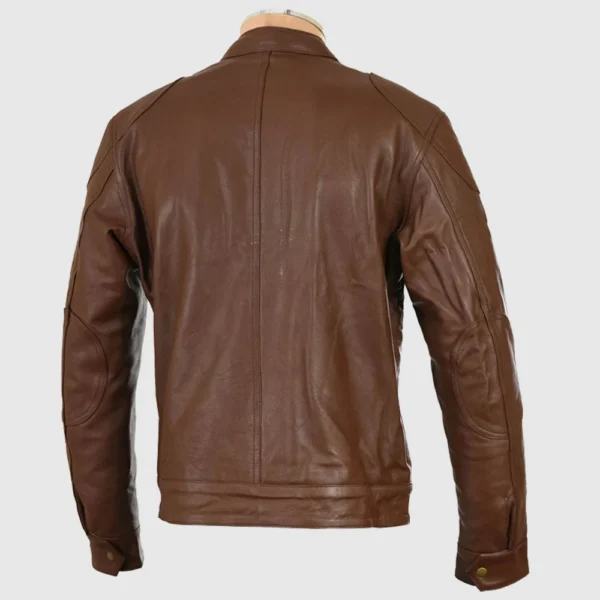 Roadmaster Pure Brown Leather Biker Jacket - Image 2