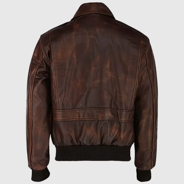 Aviator Brown WWII Flying Jacket Bomber Leather Jacket Men - Image 2