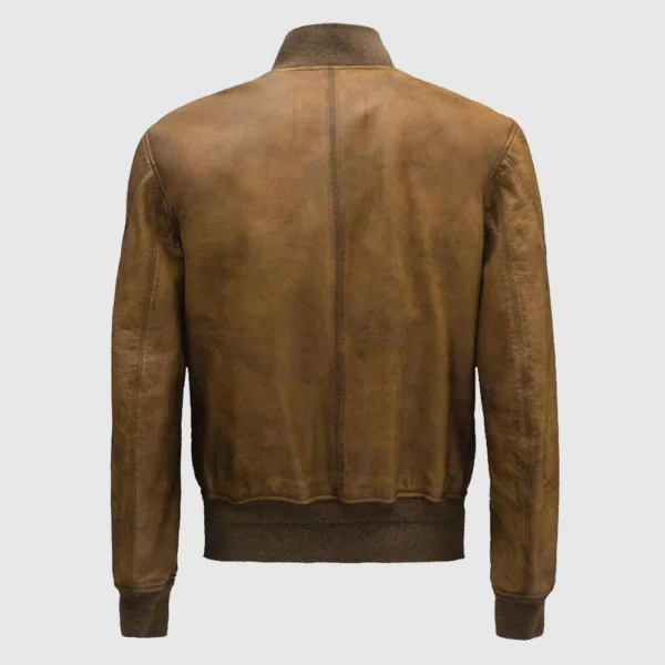 Bomber Brown Fashion Men Leather Jackets - Image 2