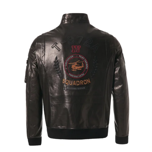 Buy Best Black Patched Goatskin Casual Moto Biker Jacket - Image 2