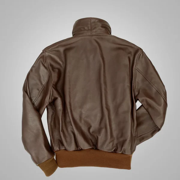 Buy Best Fashion Brown Men Lambskin G-1 Flight Leather Jacket - Image 2