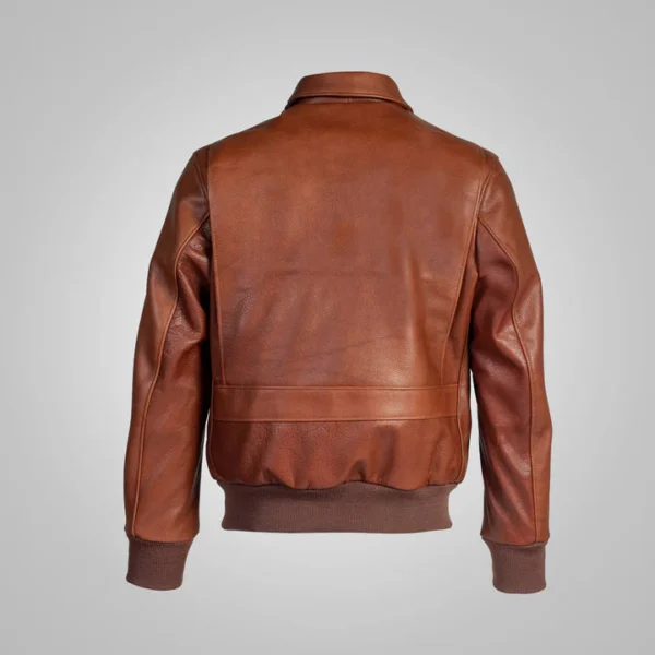 Buy Best Fashion Mens Brown RAF Flying Leather Bomber Jacket - Image 2