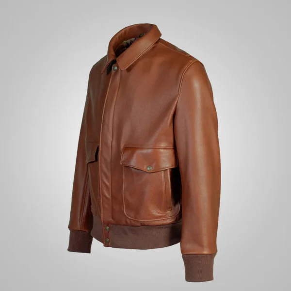 Buy Best Fashion Mens Brown RAF Flying Leather Bomber Jacket - Image 3