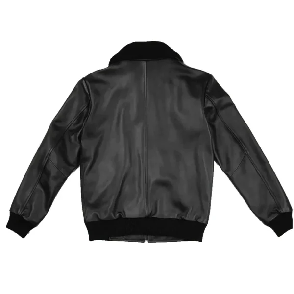 Buy Best Style Mens Black G-1 Flight Leather Bomber Jacket For Sale - Image 3