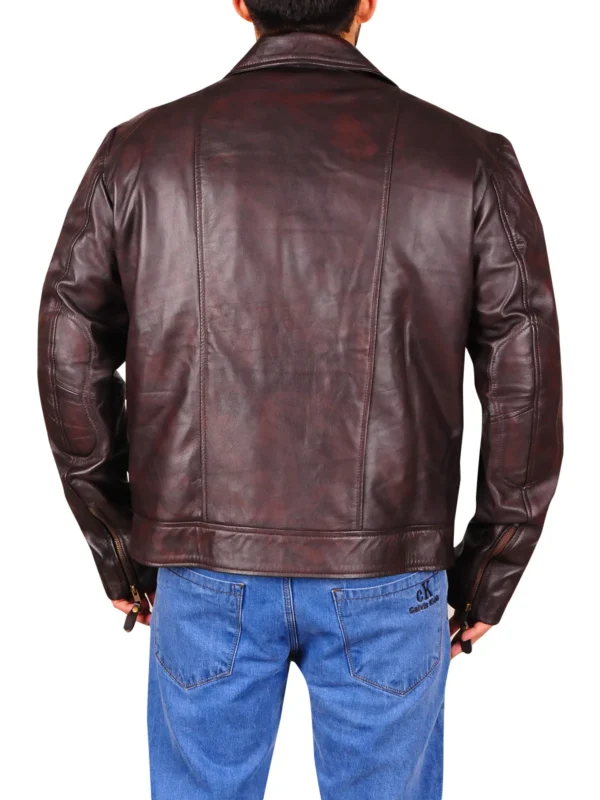 Dark Brown Brando Biker Jacket - Image 2