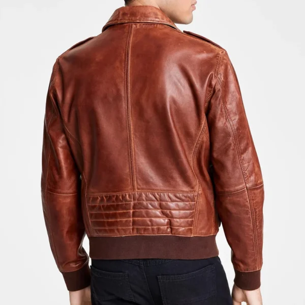 Men Aviator Leather Jacket - Image 2