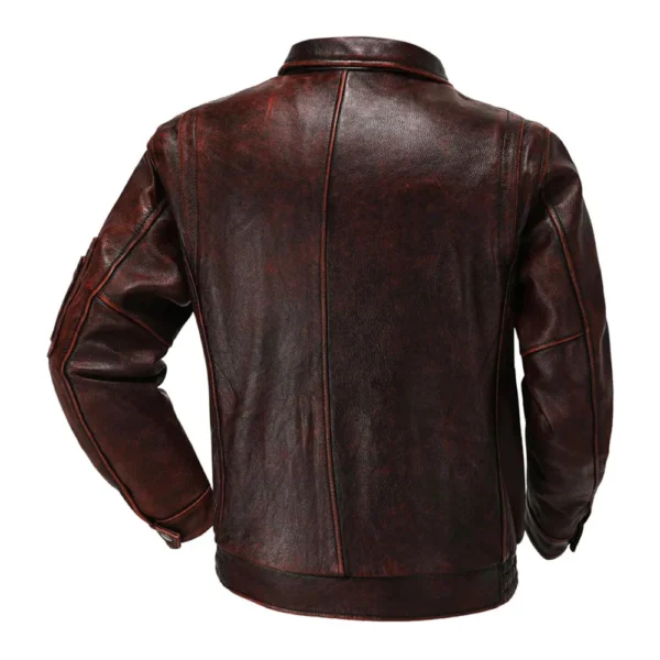 Mens Air Force Flight Genuine Leather Bomber Jacket - Image 2