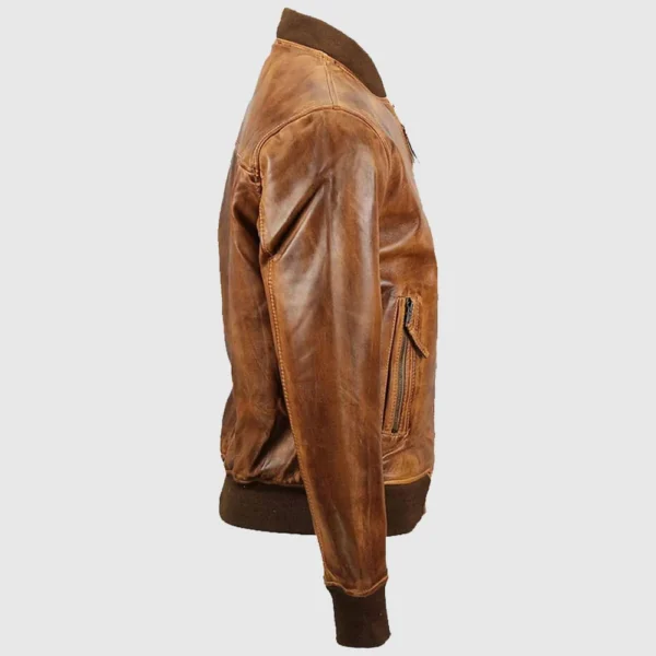 Men’s Bomber Lambskin Leather Jacket - Image 2