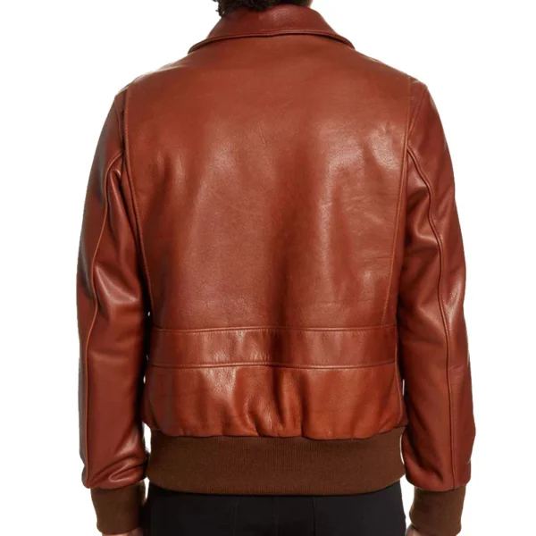 Pebble Texture Leather Bomber Jacket for Men - Stylish & Durable Outerwear - Image 2