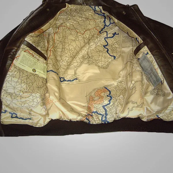 MENS VINTAGE LAMBSKIN A2 BROWN FLYING LEATHER JACKET - Image 2