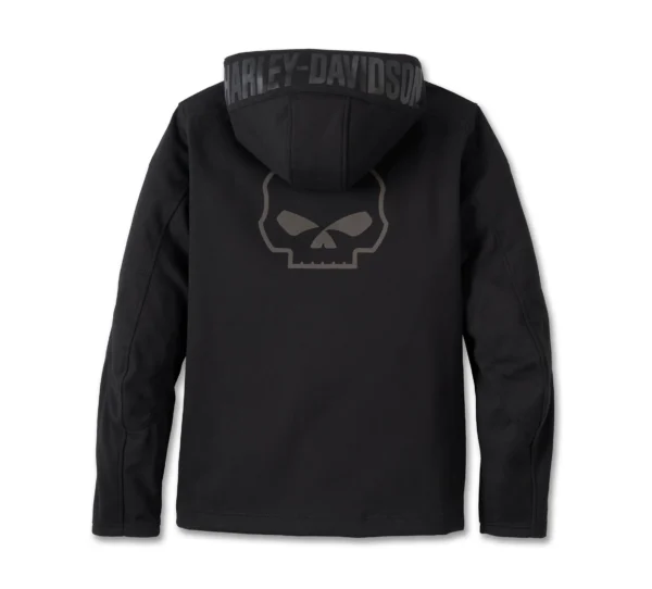 Men's Deflector 2.0 Willie G Skull Hooded Riding Fleece - Black Beauty - Image 2