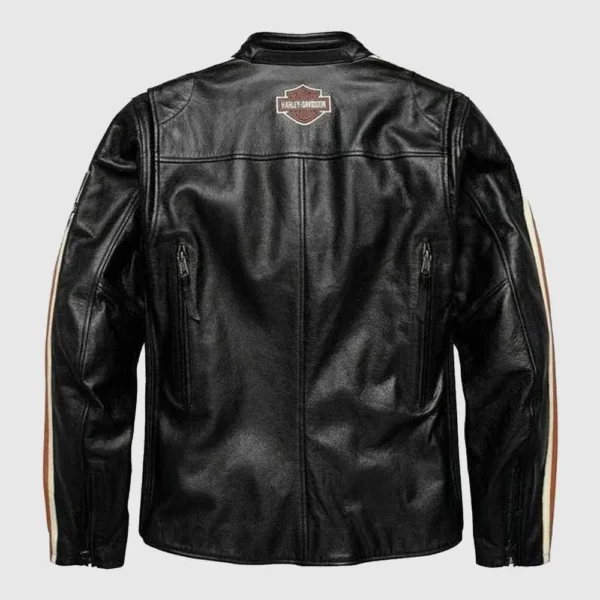 Black Harley Davidson Biker Motorcycle jacket Motor Biker Real Genuine Cowhide Leather Jacket - Image 2