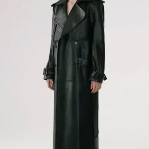 Buy Best Stylish Black Sheepskin Duster Leather Trench Coat
