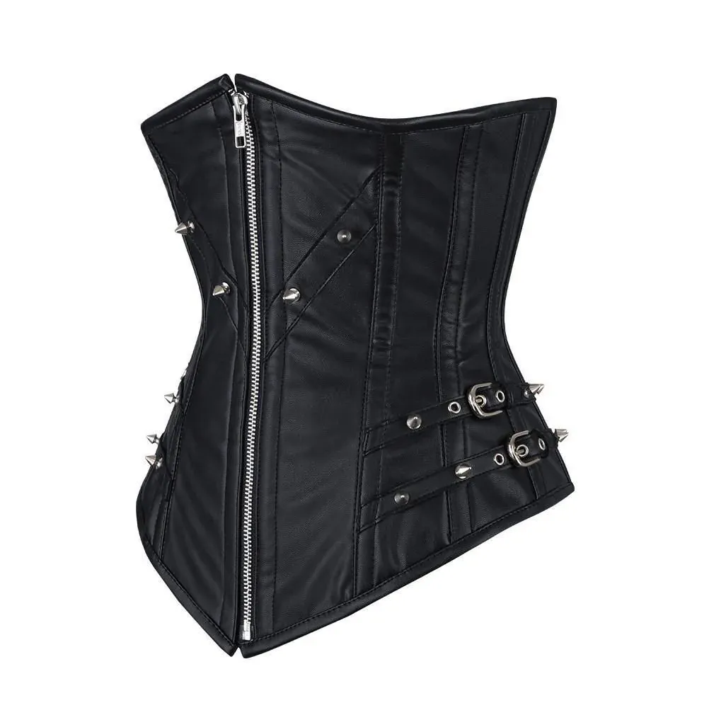 Chelsea Faux Leather Longline Underbust Corset - Image 2
