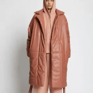 Buy Best Classic Looking Fashion Faux Leather Puffer Trench Coat