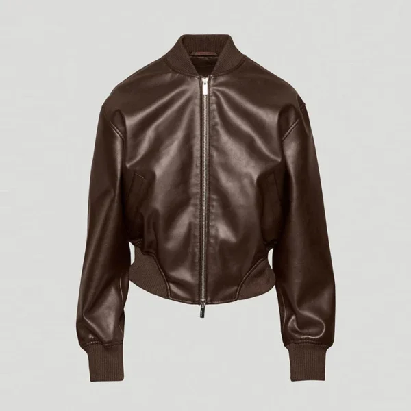 Brown Women's B3 Sheepskin Shearling Aviator Motorbike Leather Jacket - Image 3