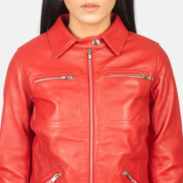 Buy Best Classic Looking Fashion Tomachi Red Leather Jacket - Image 6