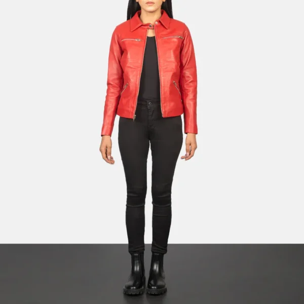 Buy Best Classic Looking Fashion Tomachi Red Leather Jacket - Image 3