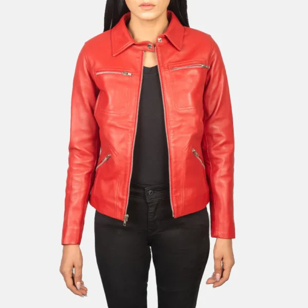 Buy Best Classic Looking Fashion Tomachi Red Leather Jacket - Image 5