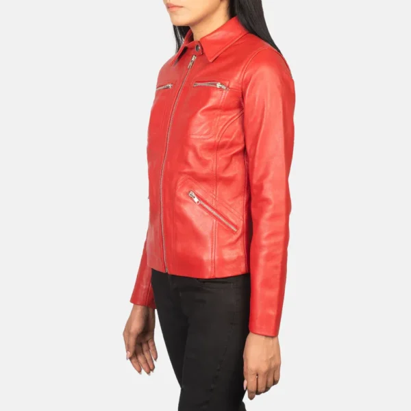 Buy Best Classic Looking Fashion Tomachi Red Leather Jacket - Image 4