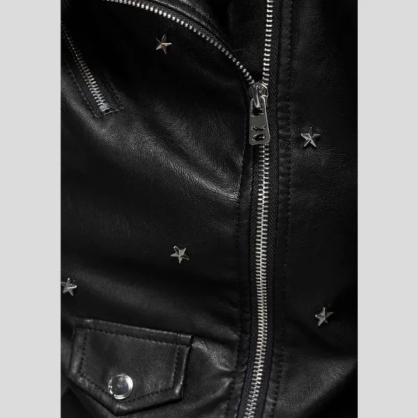 Buy Best Fashion Isla Black Studded Leather Jacket - Image 4
