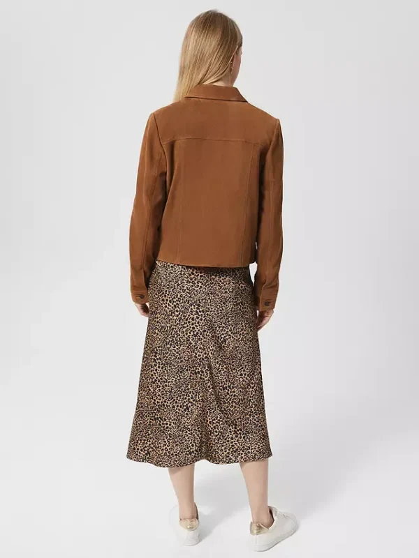 Hobbs Ashlee Button Suede Jacket, Tan - Image 6